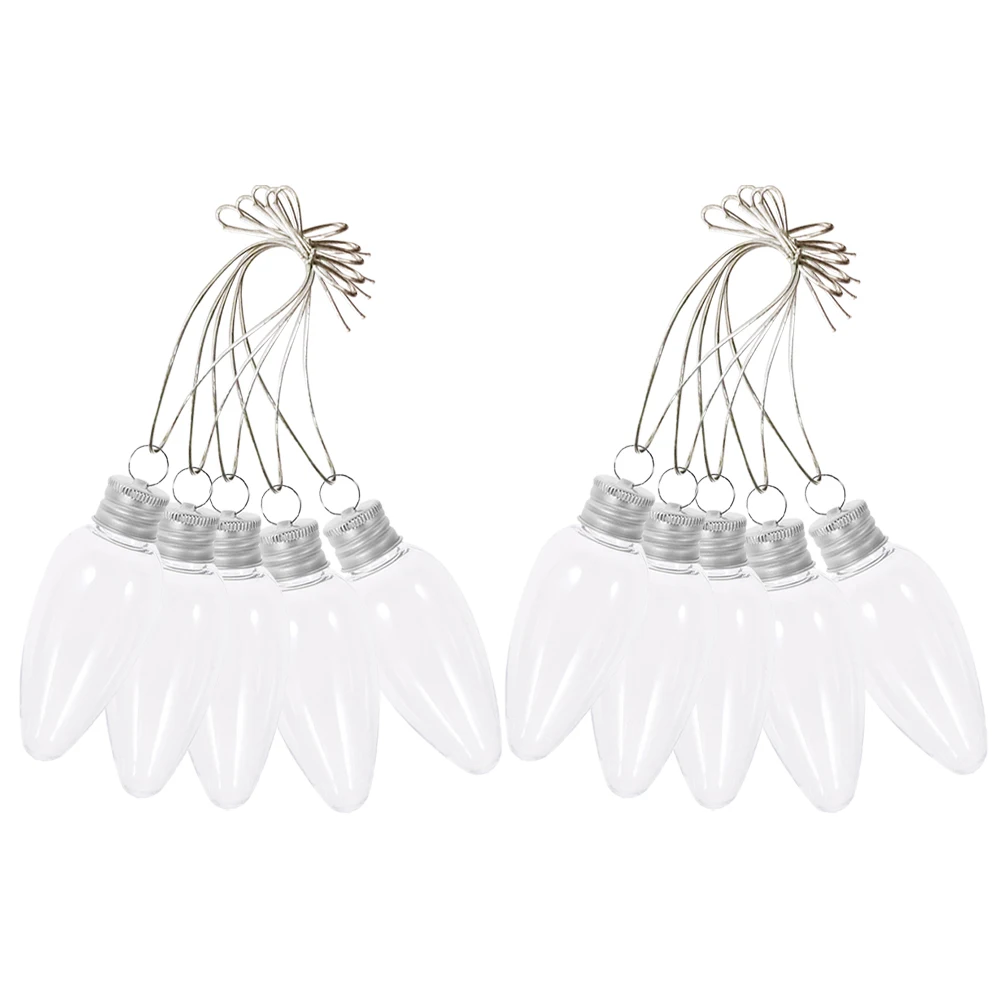 

12Pcs Clear Plastic Fillable Bulb Xmas Tree Hanging Ornament Christmas Decoration Holiday Festival Party Favor