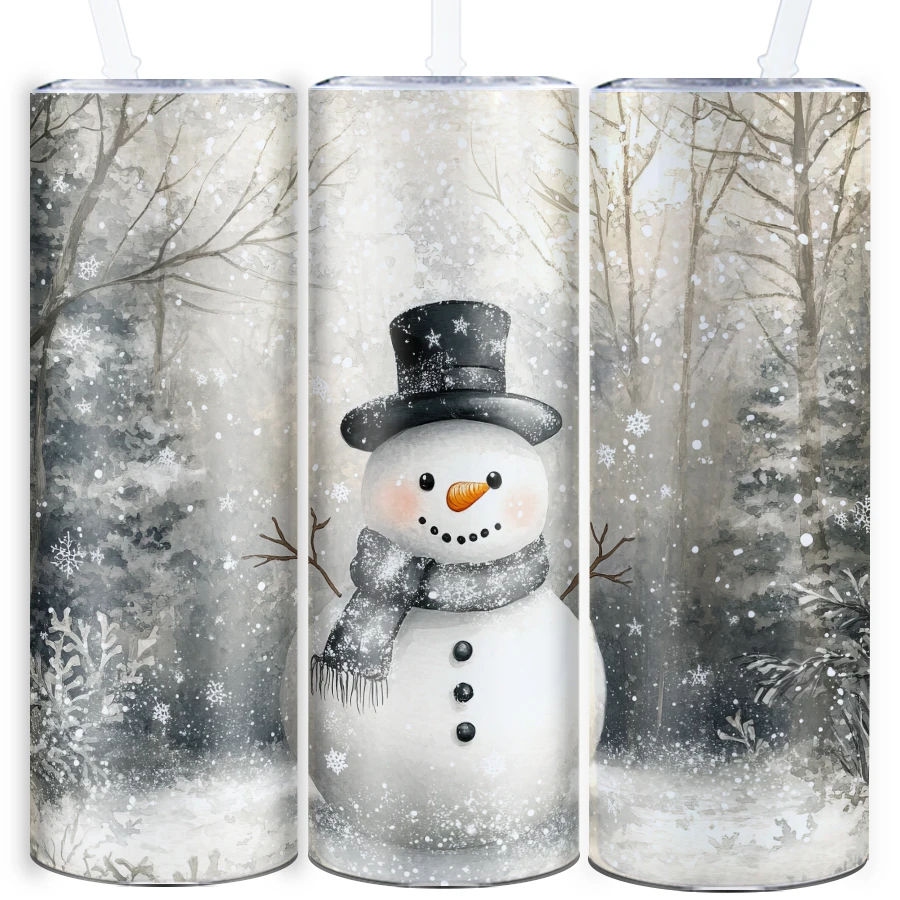 

Рождественская кофейная кружка на 20 унций, соломенная крышка, 1 шт., нержавеющая сталь, изолированная бутылка для воды с горячей и холодной водой, 3D принт, снеговик, стильные стаканы для вечеринки