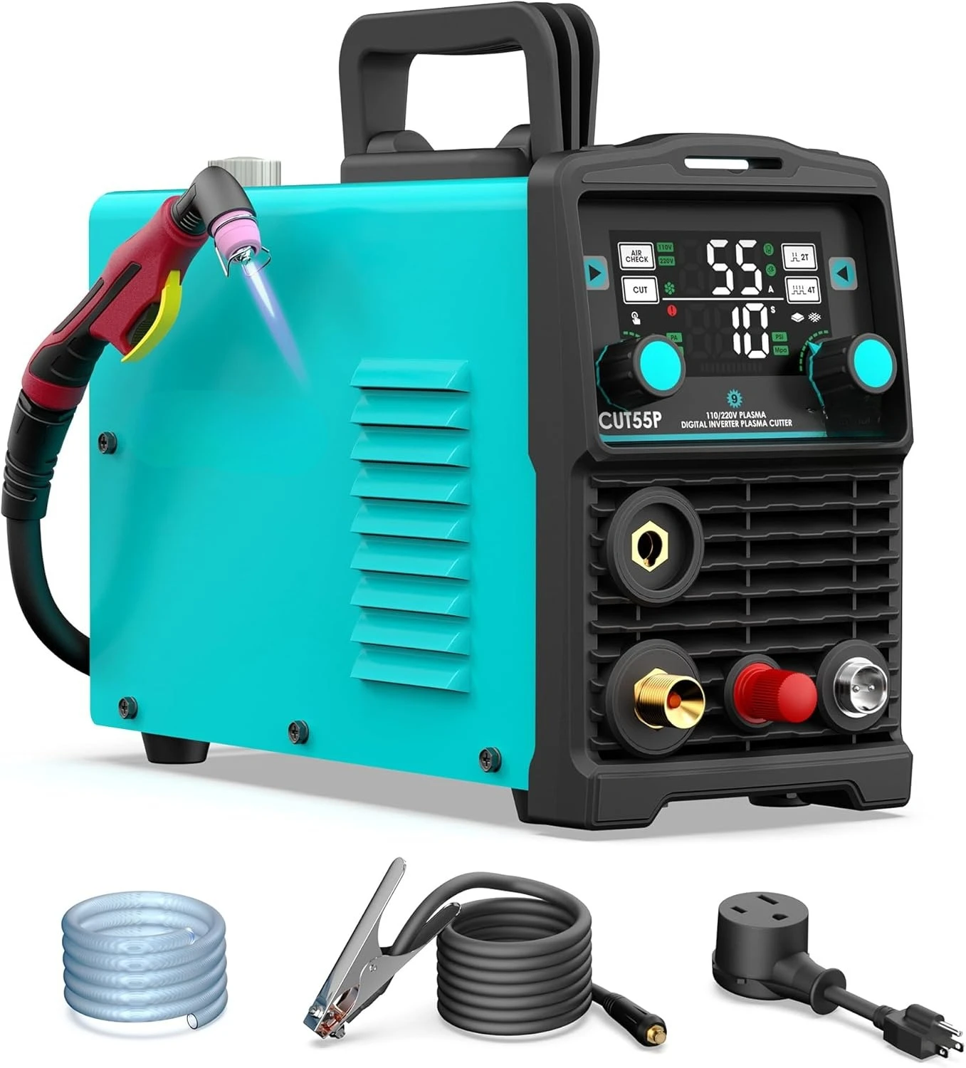 

55Amps Plasma Cutter, Non Touch Pilot Arc, CUT55P 110/220V Dual Voltage, IGBT Inverter Plasma (CUT55P 110/220V)
