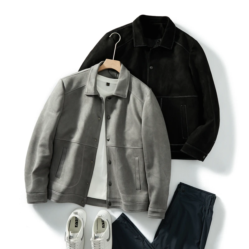 

Мужская утепленная куртка Trade King из замши и хлопка, повседневная стеганая верхняя одежда с воротником, теплая модная городская молодежная зимняя куртка