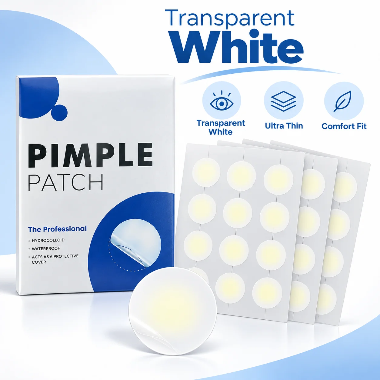 Hydrocolloid Acne Patches Transparent White Pimple Patches Salicylic Acid Invisible Spot Cover Stickers