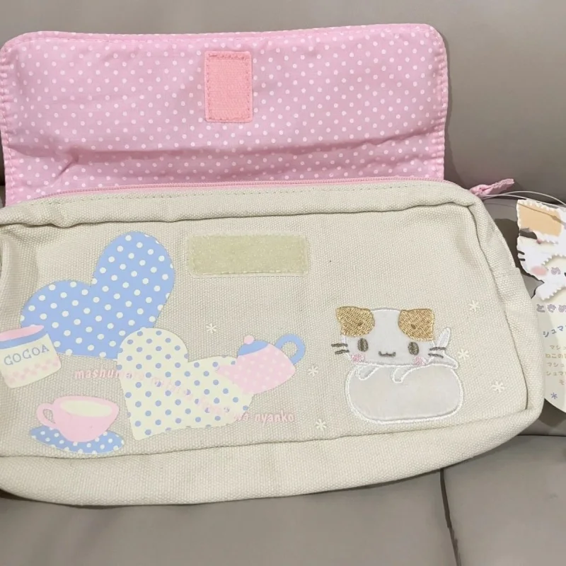 Imagem -05 - Kawaii Masyumaro Fuwa Nyanko Cat Pencil Case para a Escola Bolsa Lápis Bonito Armazenamento Bolsas Cosméticos Bolsa de Maquiagem Presente