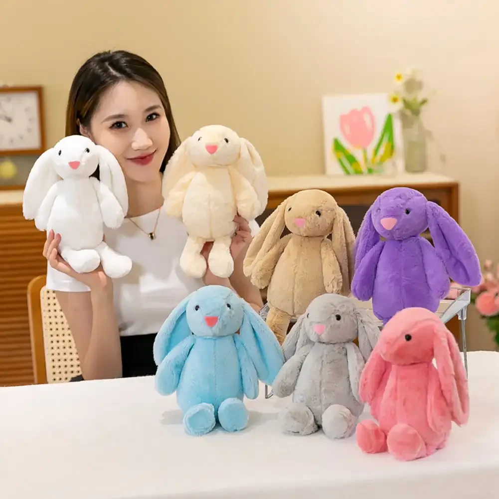 25cm Cute Bunny Rabbit Plush Toy Long Ear Soft Stuffed Doll Sleeping Toy Girls Kids Baby Kawaii Plush Animal Birthday Gifts