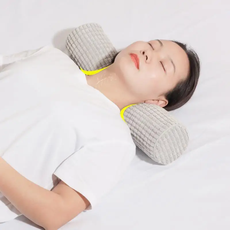 Foam Neck Roll Pillow Neck And Cervical Support Sleeping Pillow Cylinder Round Pillows With Removable Pillowcase For Home Work