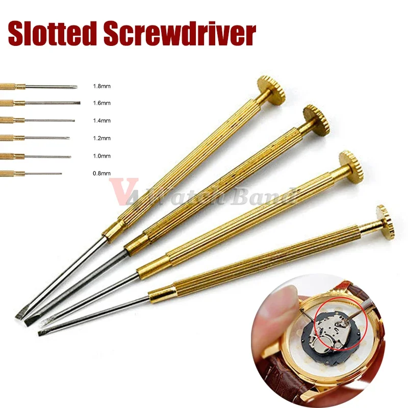 Watch Screwdriver for Rolex Repair Tools 0.8mm 1.0mm 1.2mm 1.4 1.6 1.8mm Metal Slotted Removal Install Screws Set for Watchmaker