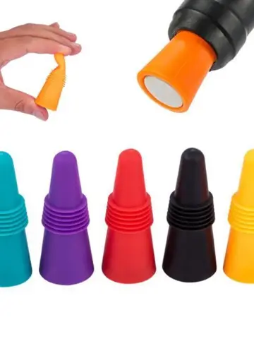 1PC Silicone Wine and Beverage Bottle Cap Set Leak Proof Champagne Bottles Sealer Stoppers Wine Cork Saver Stopper Reusable