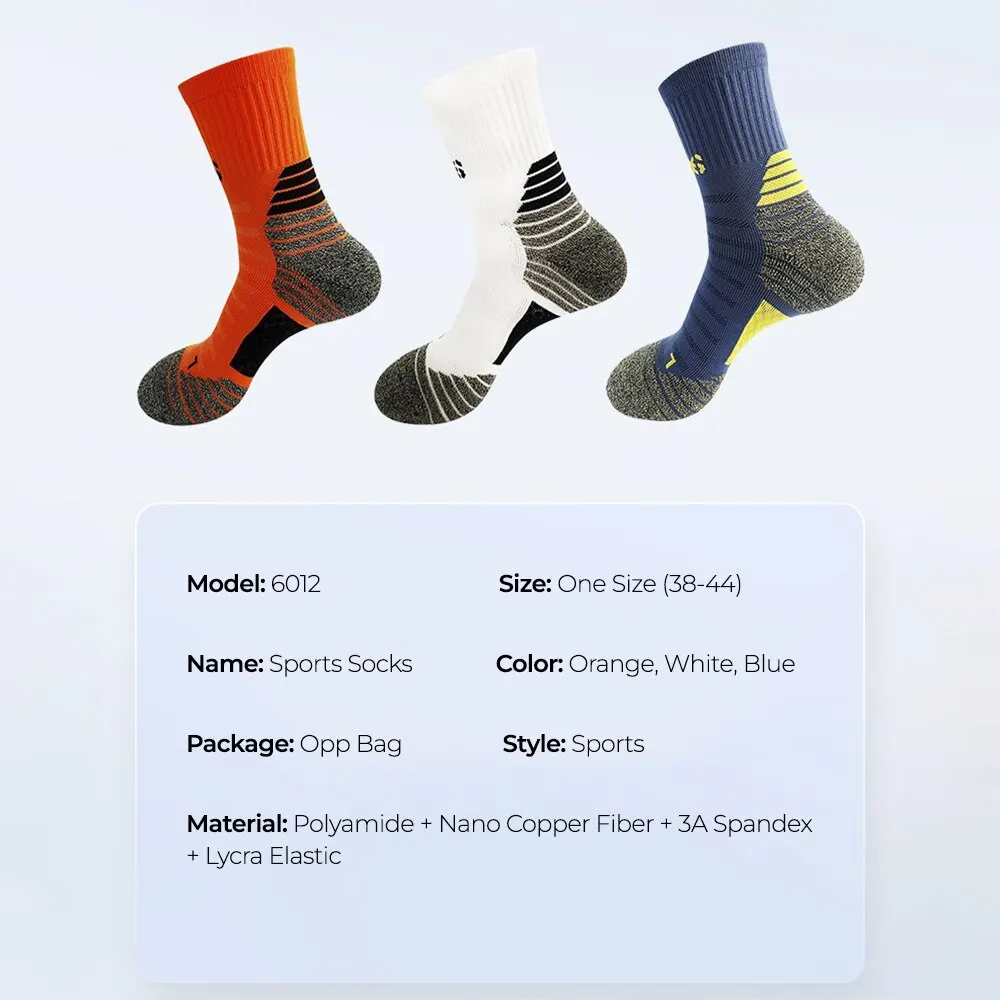 Deodorant Nano Copper Sports Socks for Men Antibacterial Basketball Climbing Sock Summer Compression MTB Cycling Bicycle Running