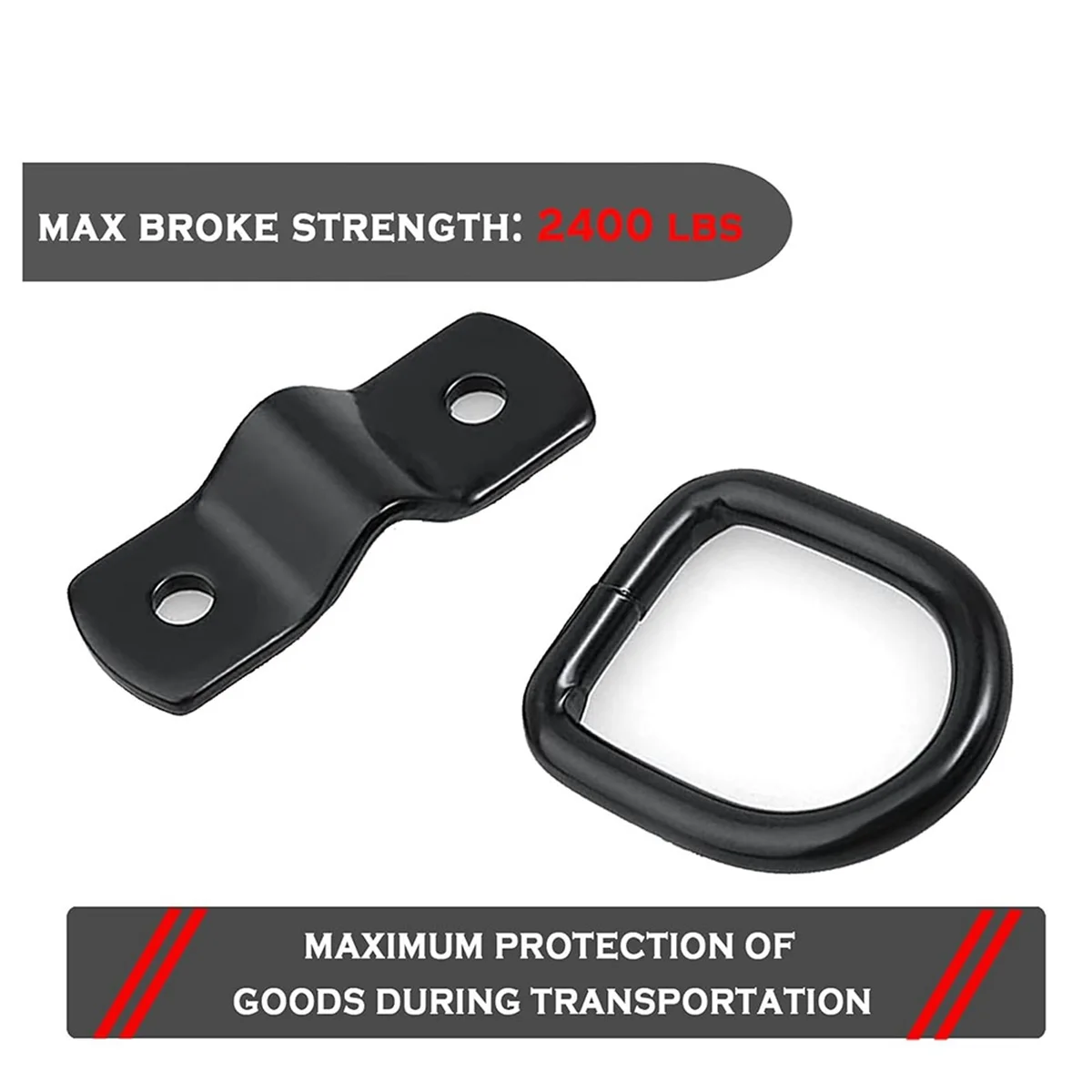 

AA25 24Pack D Rings Tie Down Anchors Hooks Heavy Duty 1/4In Trailer Anchor Lashing Rings 2400 Lbs for Trailer Truck Bed Cargo