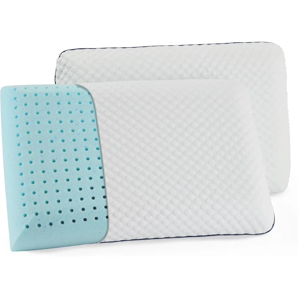 

Gel Memory Foam Pillow - 2-Pack - Medium Plush Feel - Neck & Shoulder Support ,For Back, Side