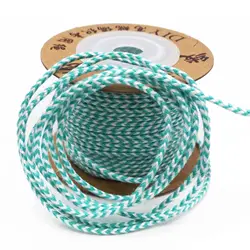 About 1.8mm thick two-color four-strand braided white thread cotton yarn DIY bracelet cord inelasticity cord 20 meters a roll