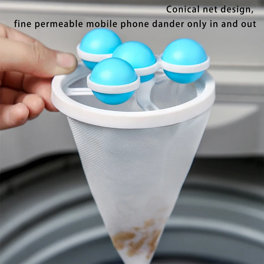 Washing Machine Filter Bag Reusable Mesh Laundry Ball Floating Lint Hair Catcher Pet Hair Remove Dirt Collection Cleaning Tools