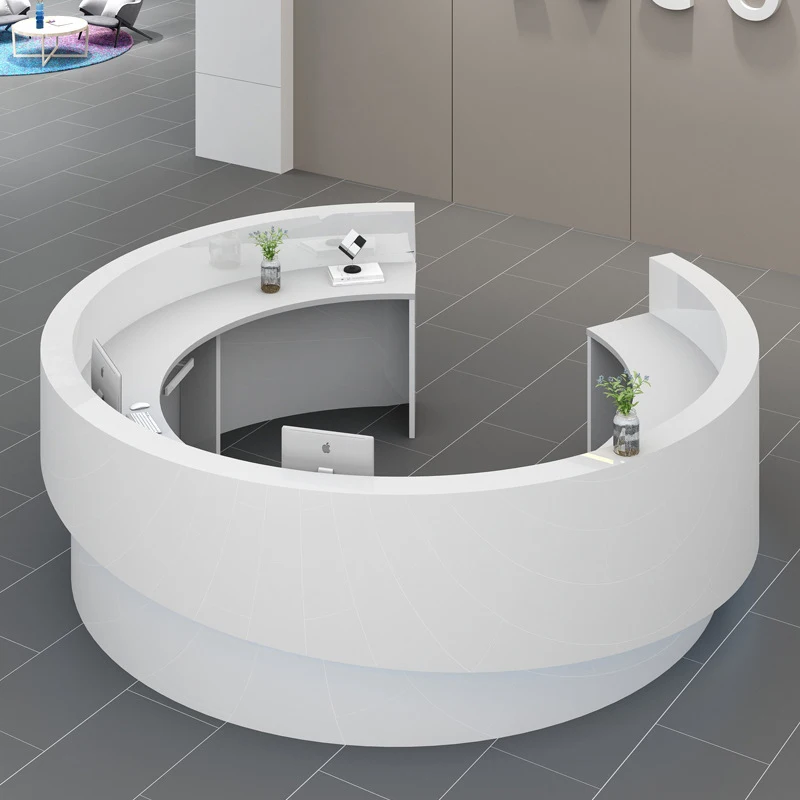 

*Modern Minimalist Customizable Reception Desk for Office Gym Salon Hospital School Hotel & Mall Use