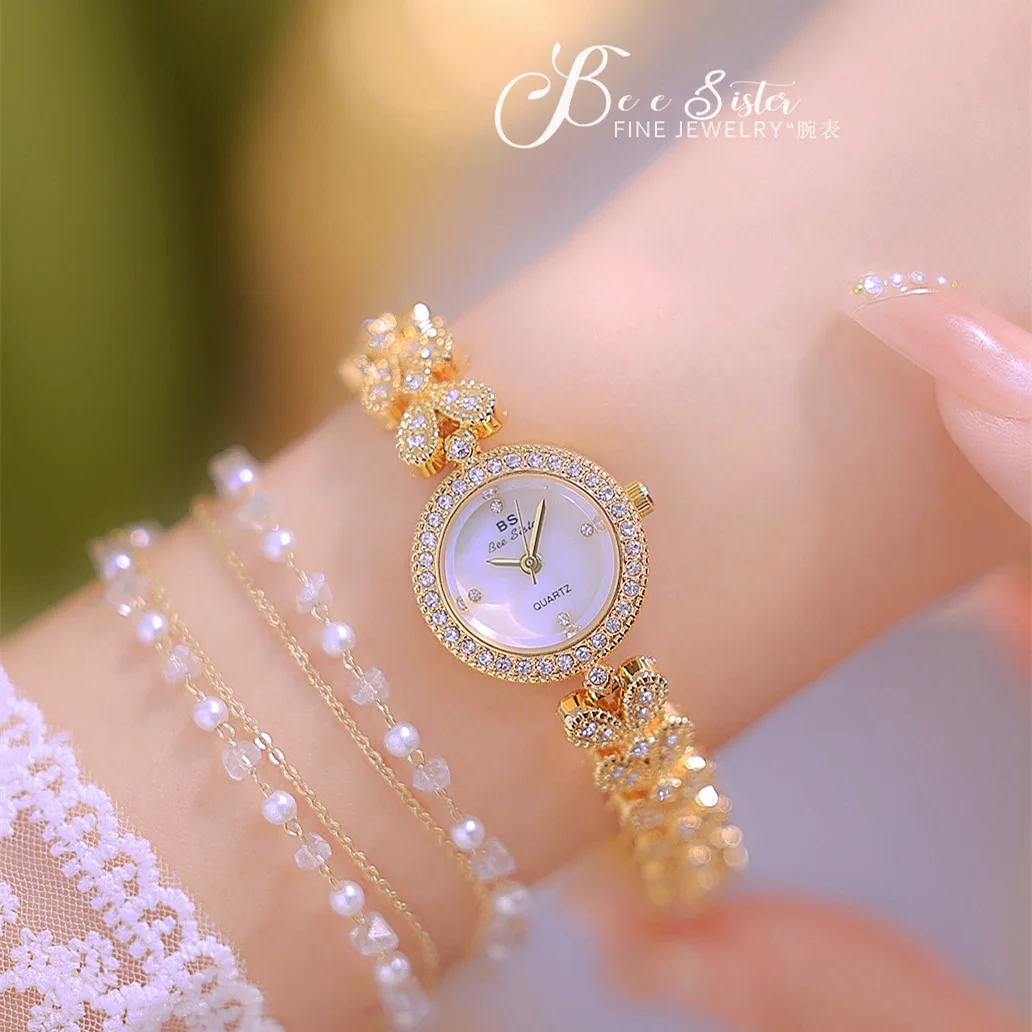 BS Top Brand Fashion Watch For Women Diamond Bracelet Women Quartz Watches Luxury Stainless Steel Dress Ladies Wristwatch Clock