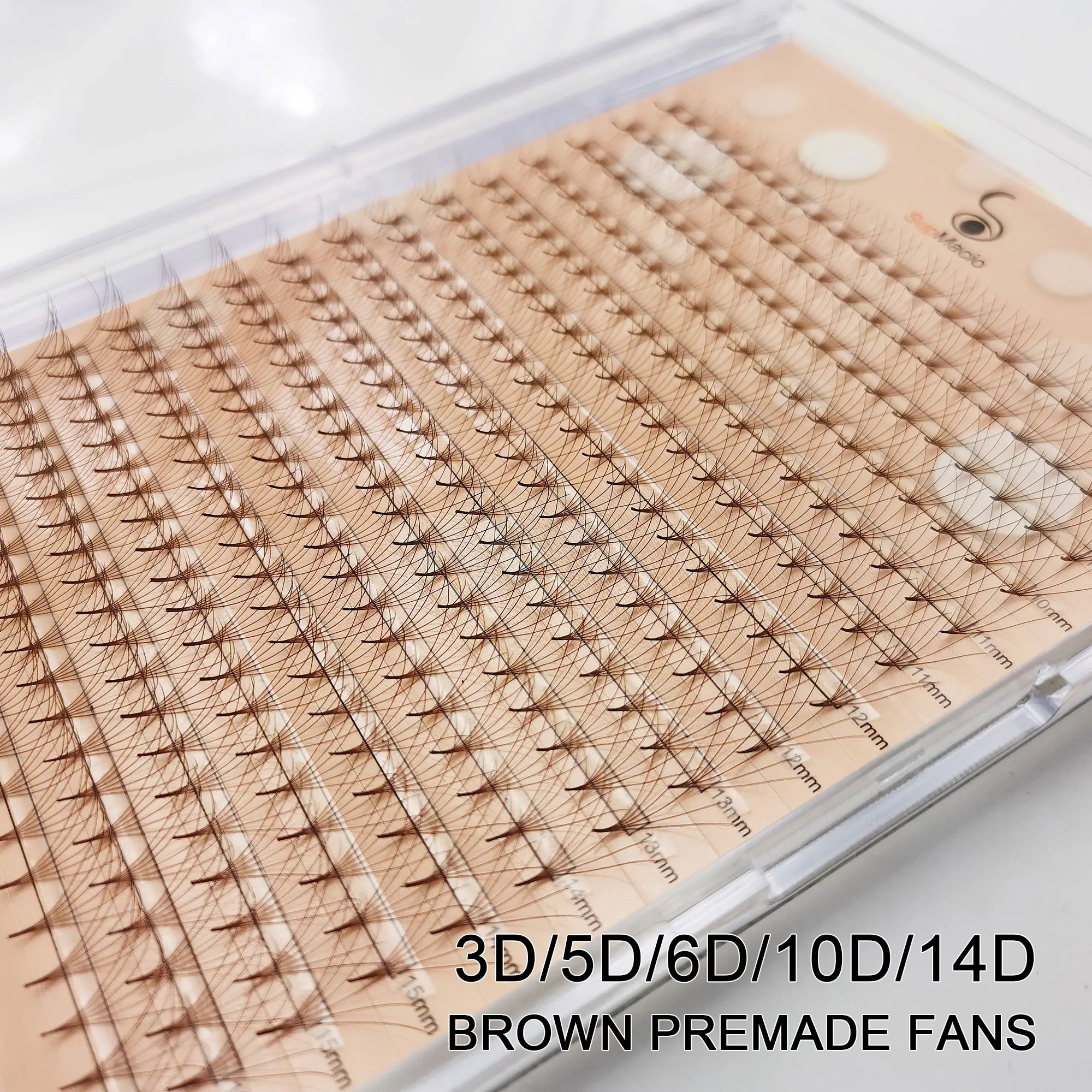 

Supmacio Dark Brown Premade Volume Fans 3D 5D 6D 10D 0.07mm Deep Coffee Color 320 Fans Faux Mink Makeup Tools