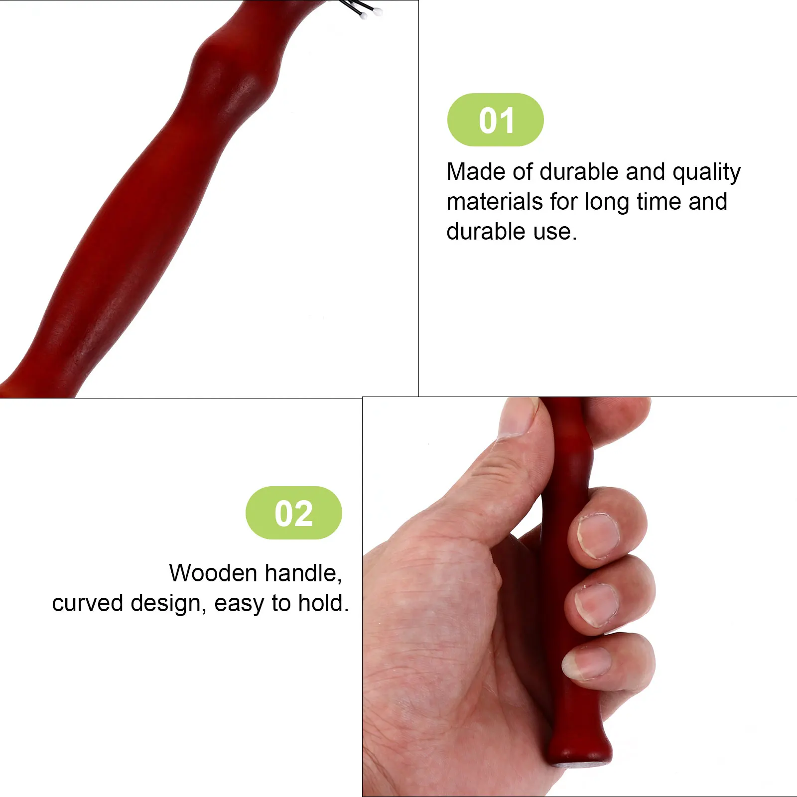 

1pc Wooden Handle Round Hair Styling Comb Nylon Bristles Scalp Massage Light Weight Durable Hairdressing Tool Wood