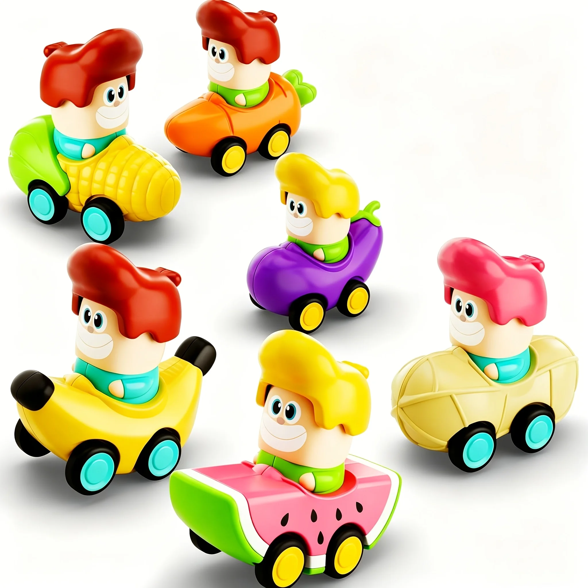 

Children's Cartoon Fruit and Vegetable Cart, Toy Car Toy, Children's Toy, Manual Press, Easy To Operate