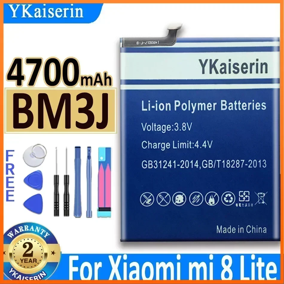 4700mAh YKaiserin BM3J BM 3J BM-3J Bateria para Xiaomi 8 Lite 8Lite MI8 Lite Mi8Lite Bateria de alta qualidade + garantia de código de trilha