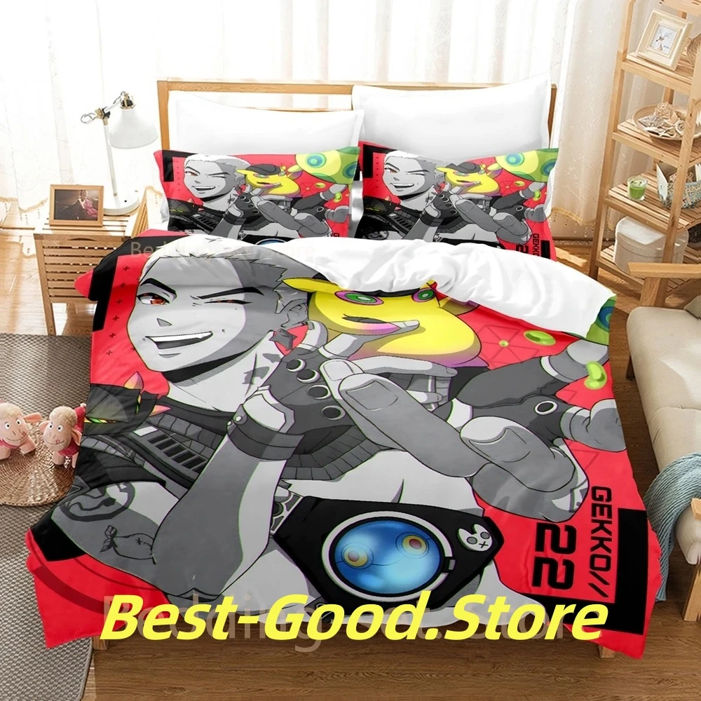 

2024 GEKKO VALORANT Bedding Set Single Twin Full Queen King Size Bed Set Adult Kid Bedroom Duvetcover Sets Game Bed Sheet Set