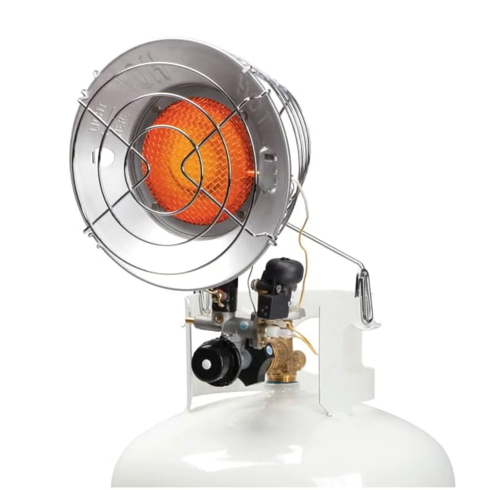 Aquecedor externo de propano radiante de 15000 BTU com regador ajustável e desligamento de segurança para locais de trabalho, acampamentos