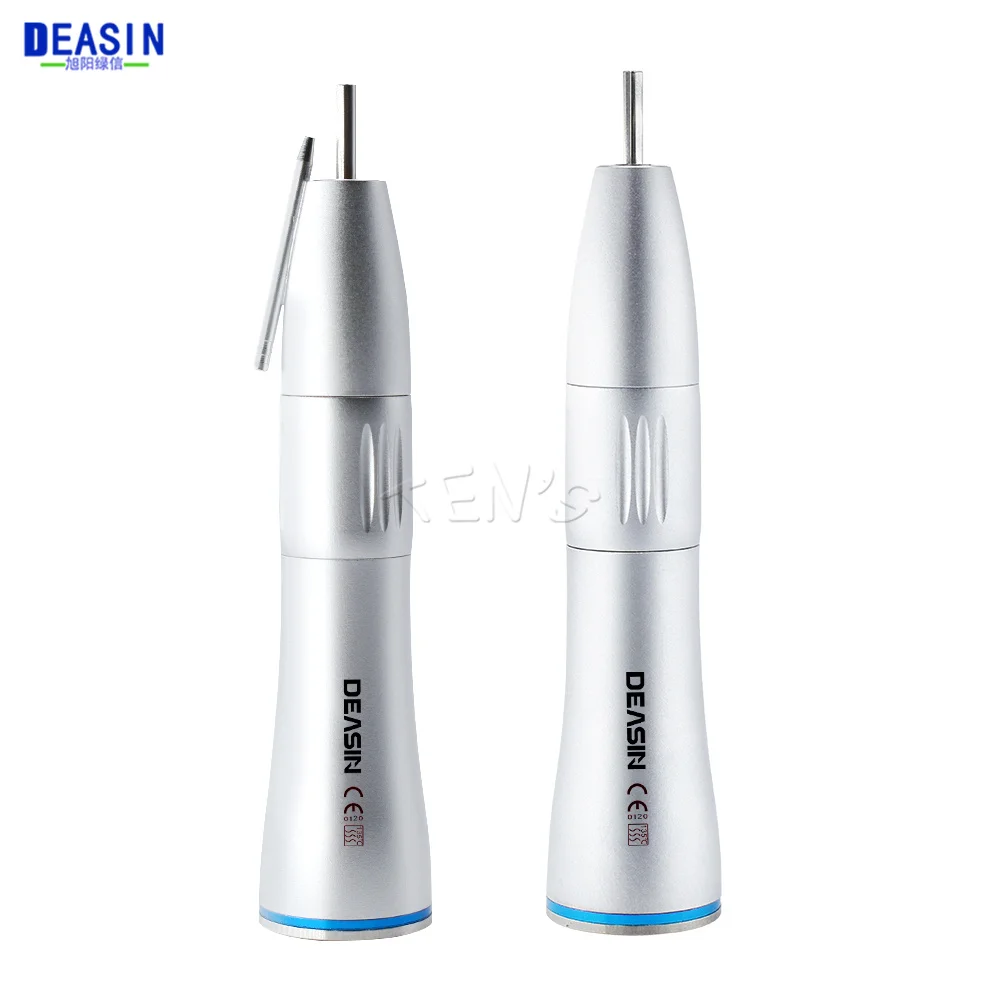 Deasin Dental Blue Ring LED E-type External Water Spray Straight Handpiece Dentistry Tools