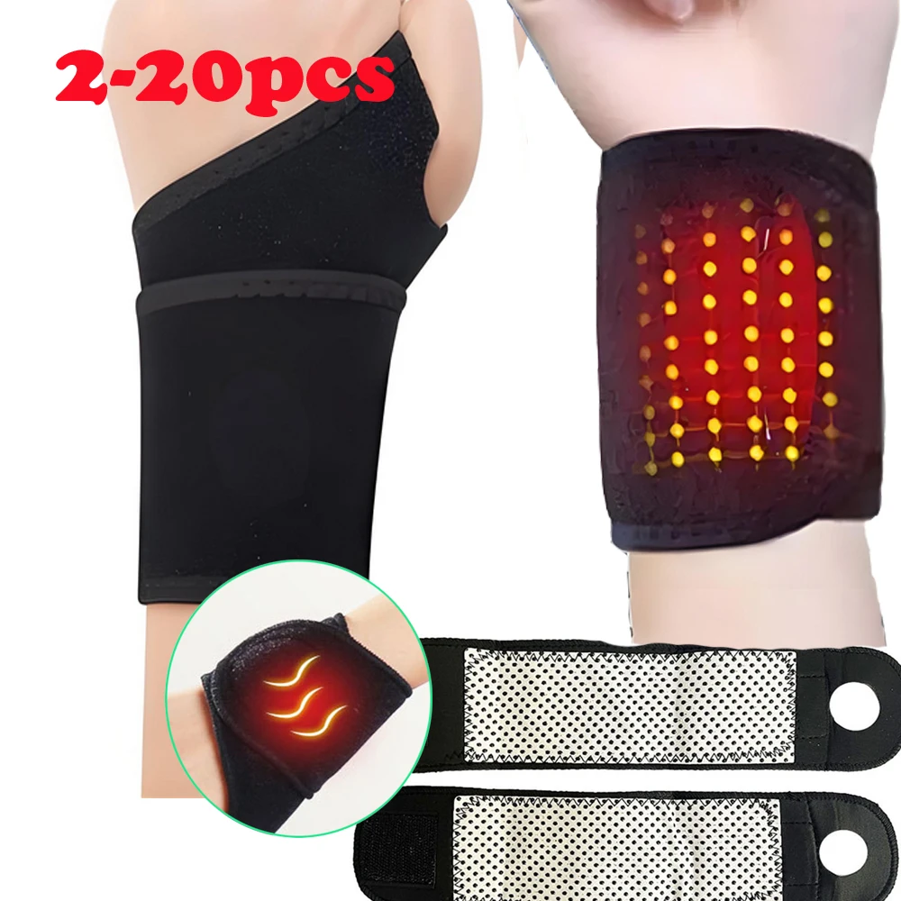 

2-20 шт., дальний инфракрасный магнитотерапия, спортивный защитный пояс на запястье, турмалиновый самонагревающийся бандаж на запястье, подушечки для облегчения боли