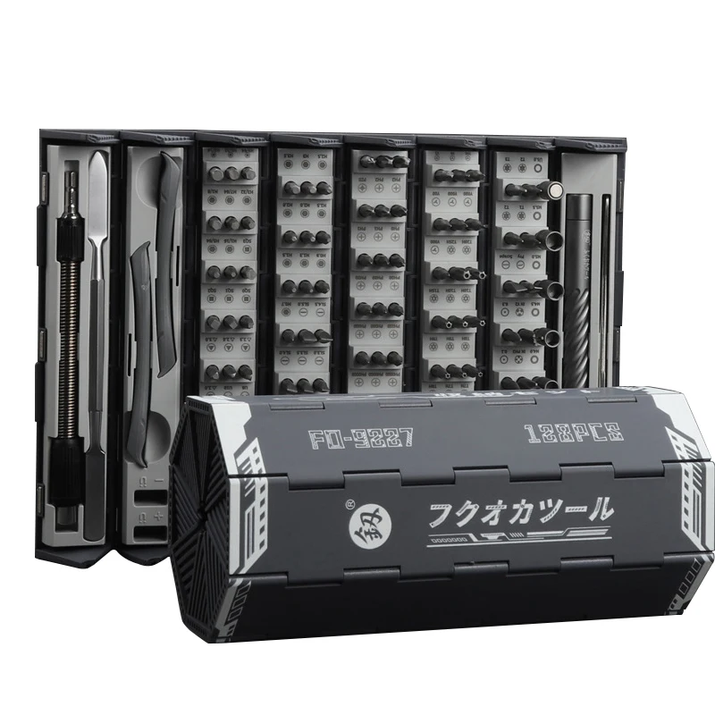 128 Pcs Screwdriver Set Reel Storage Box Five-pointed Star Shaped Bit Head Precision Phone Repair Tool Hand Tool Kit