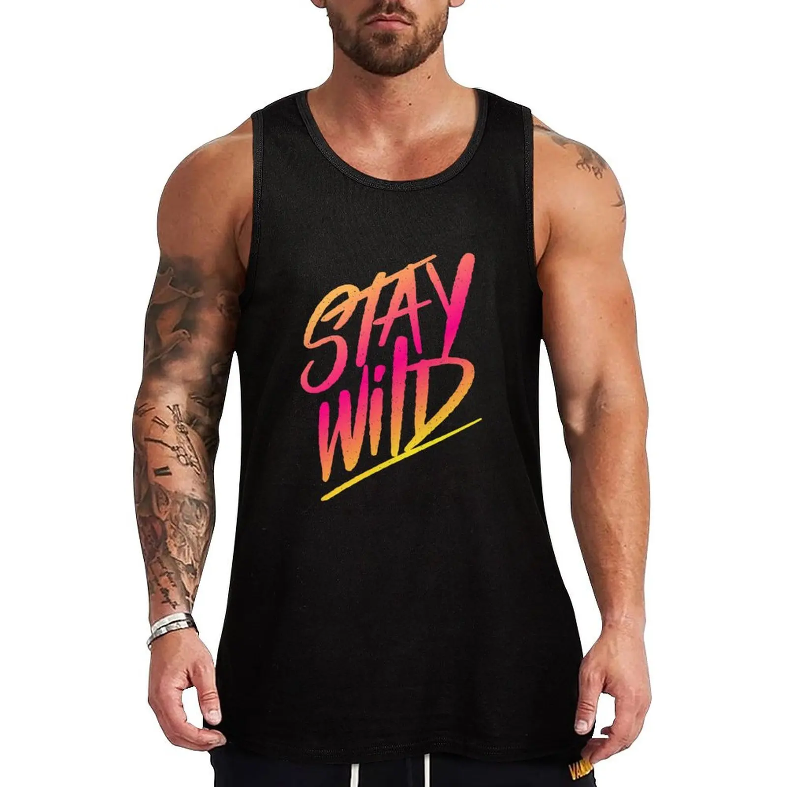 

stay wild Tank Top T-shirt for fitness Sportswear for men Male vest