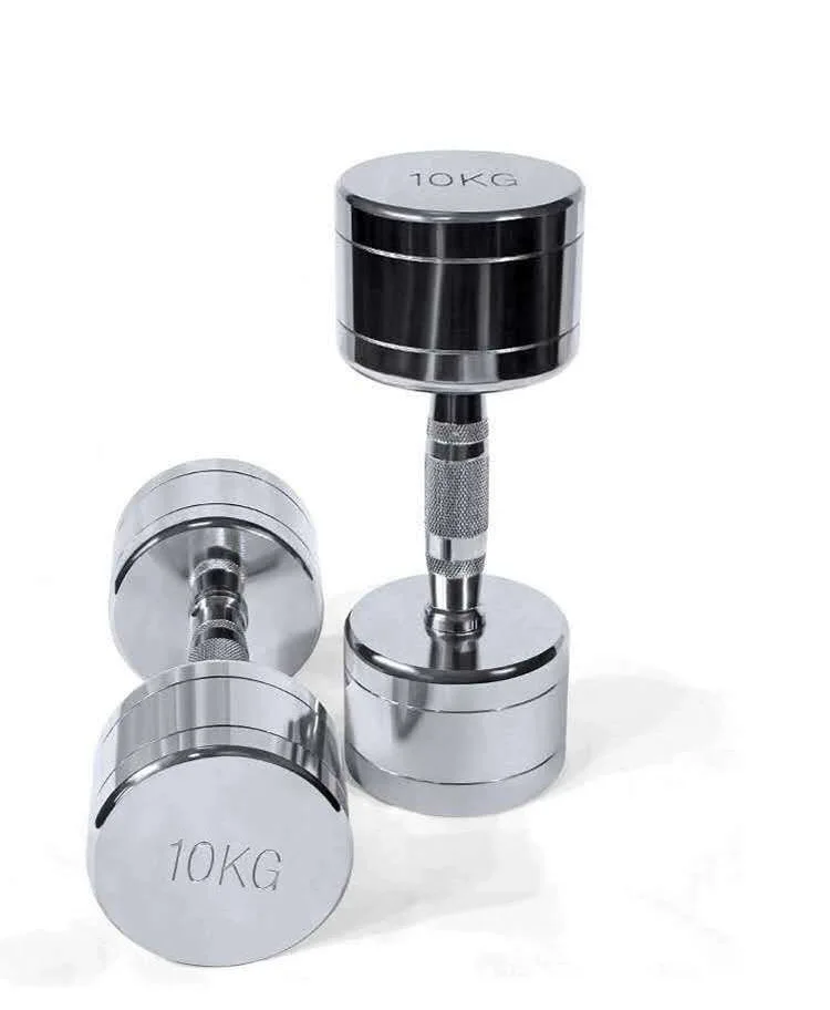 

Round Head Chrome Stainless Steel Dumbbells Set 1kg-5kg Free Exercise Equipment Dumbbell Workout Gear