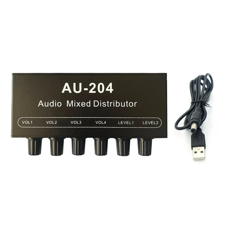 

Audio Mixer Signal Selector Switcher 2 Input 4 Output Individually Controls Headphones Amplifier