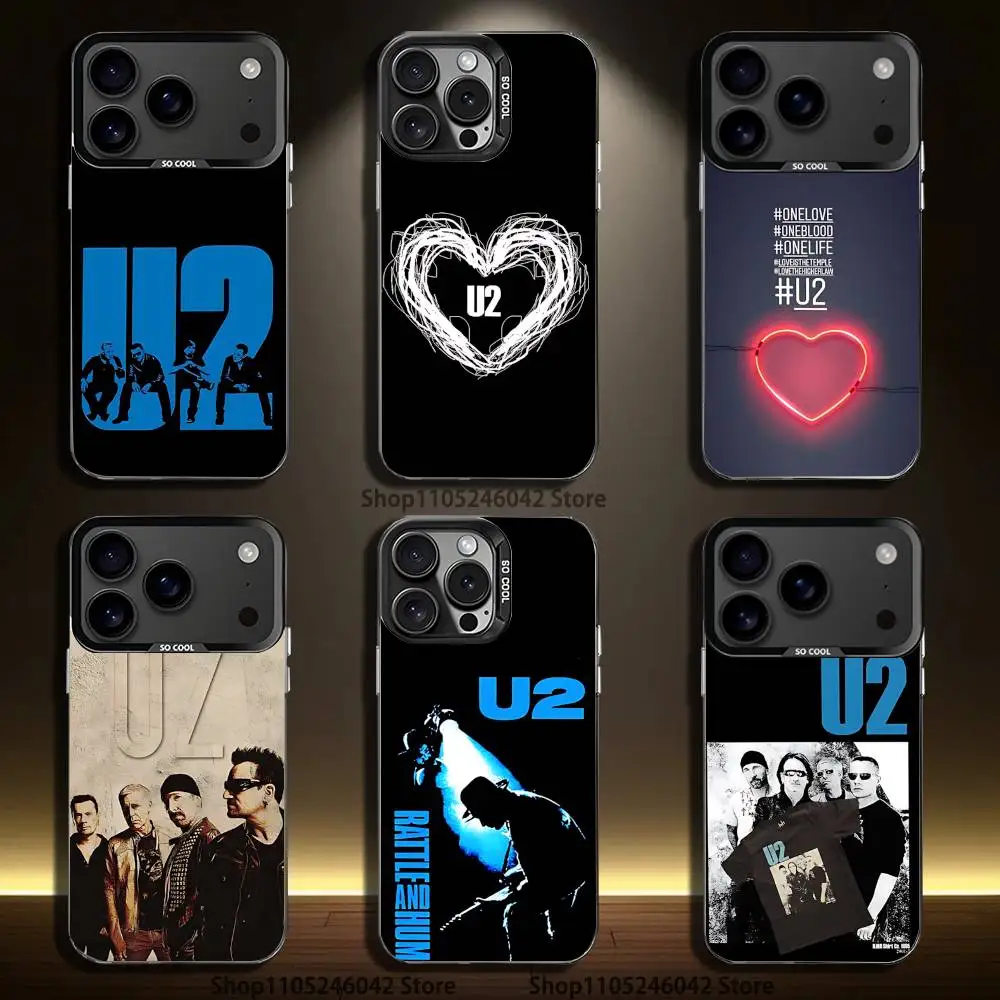 

Band U2 For iPhone 17,16,15,14,13,12,11,Mini,Pro,E,SE4,XS,MAX Black Shockproof Candy Matte Cover