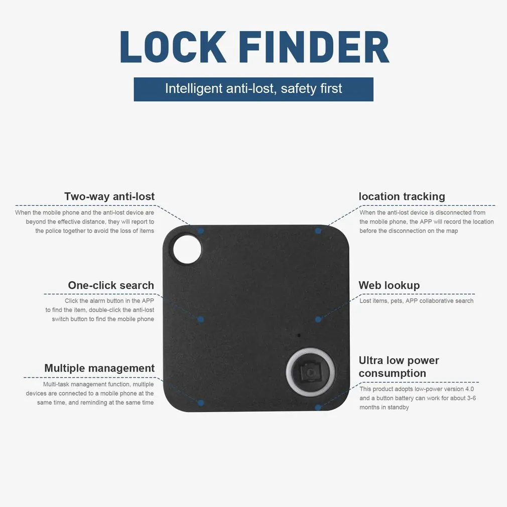 Hot Mini GPS Wireless-compatible Tracker Key Wallet Finder Locator Anti-lose Tracking Device Car GPS Tracker Dog Collar Tracker