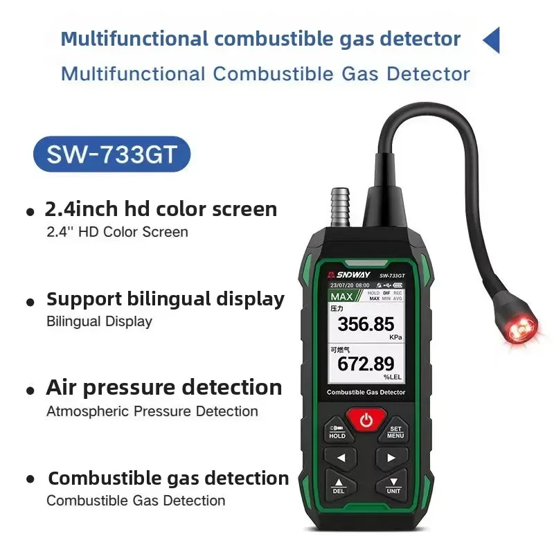 Latest Fine Division SNDWAY SW733GT Combustible Detector Explosion-proof Gas Liquefied Leakage Alarm Combustible Gas Detector Po