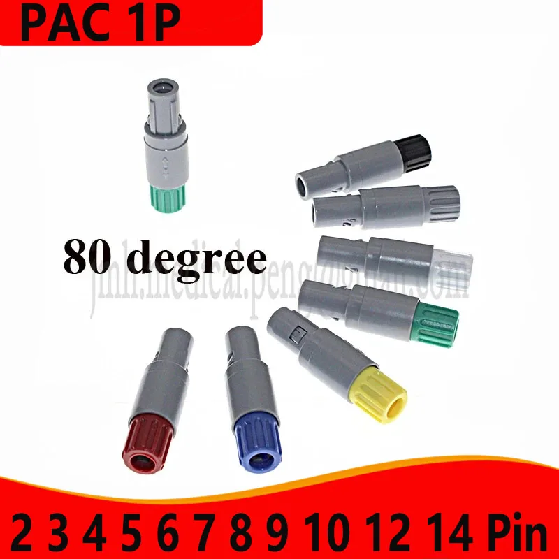 PAC 1P 80 Degree Two Keyings 2 3 4 5 6 7 8 9 10 12 14 Pin Core Push-pull Self-locking Medical Plastic Male Plug Connector