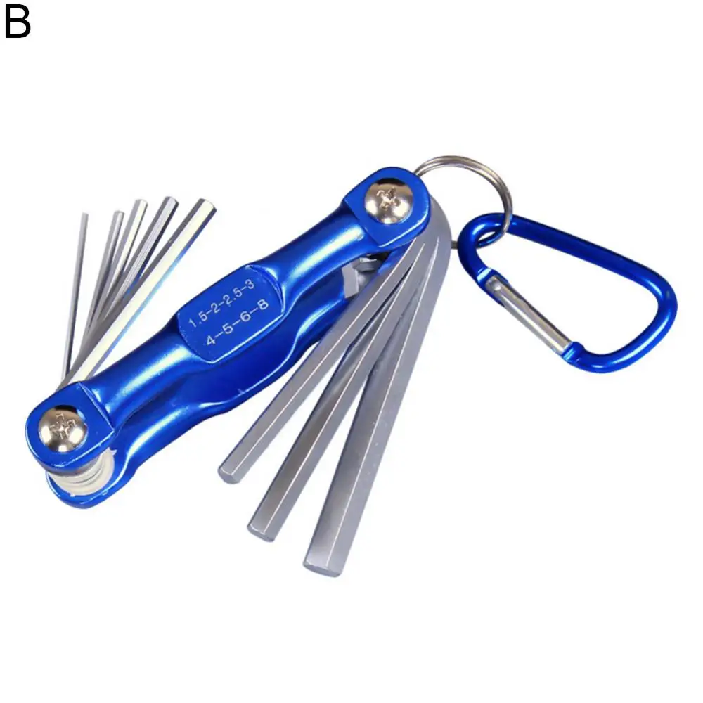 Multifunctional Portable Hand Tool Hex Wrench Repair Folding Spanner Set Keychain Metric Torx Hex Key Wrenches Keys Bicycle Tool