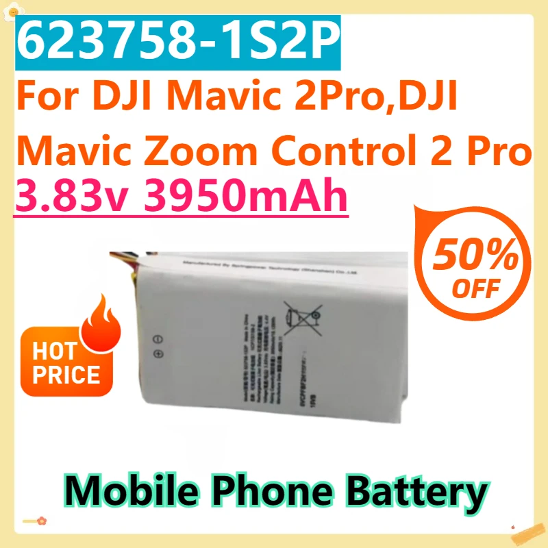 

For DJI Mavic 2Pro,DJI Mavic Zoom Control 2 Pro Li-po Polymer Rechargeable 623758-1S2P Battery 3.83v 3950mAh