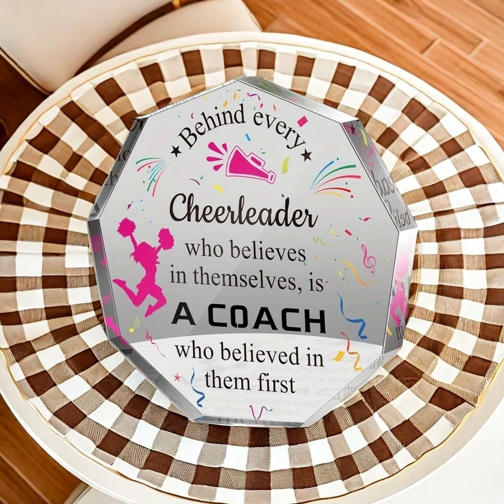 1 لوحة هندسية نابضة بالحياة، مثالية لهدايا شكر مدرب التشجيع، لافتات شكر فريدة من نوعها، ديكور المكتب والمنزل