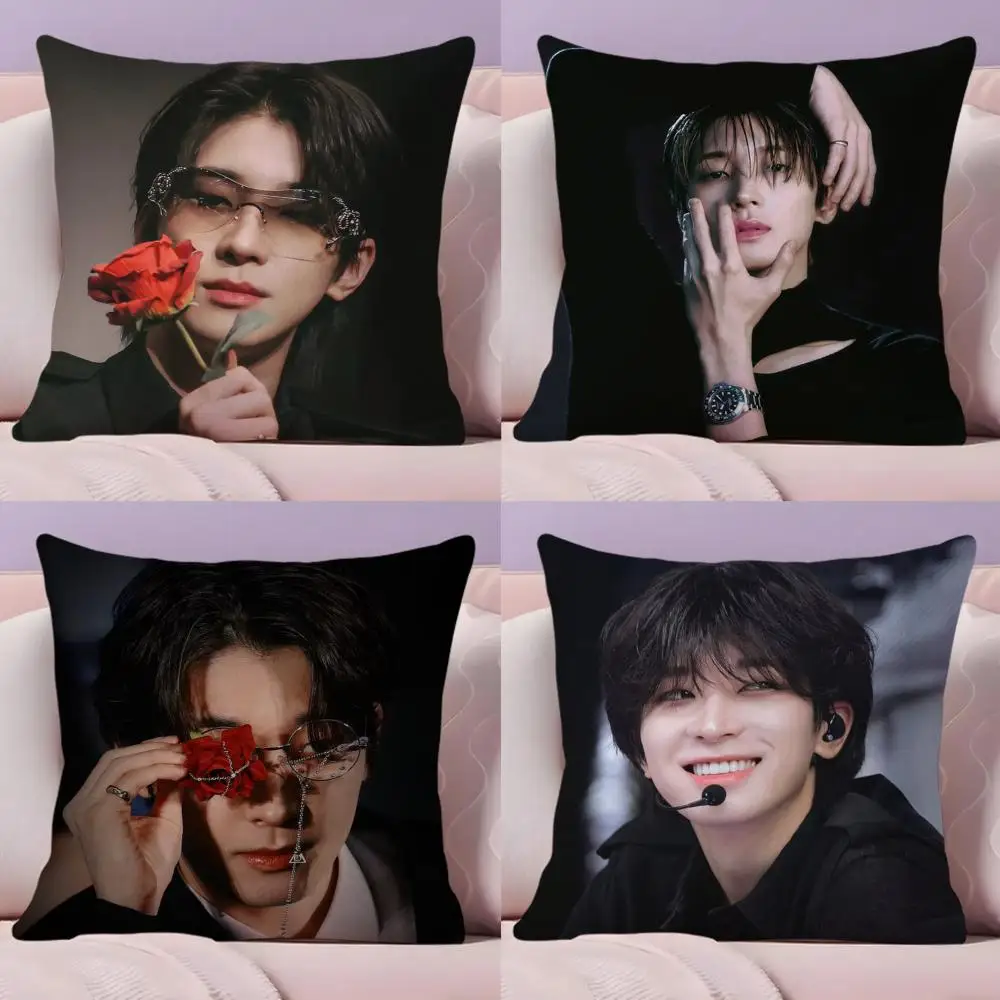 Kpop W-Wonwoo Cushion Cover Short Plush Double-Sided Printing Home Machine Washable in Warm Winter Pillow Case