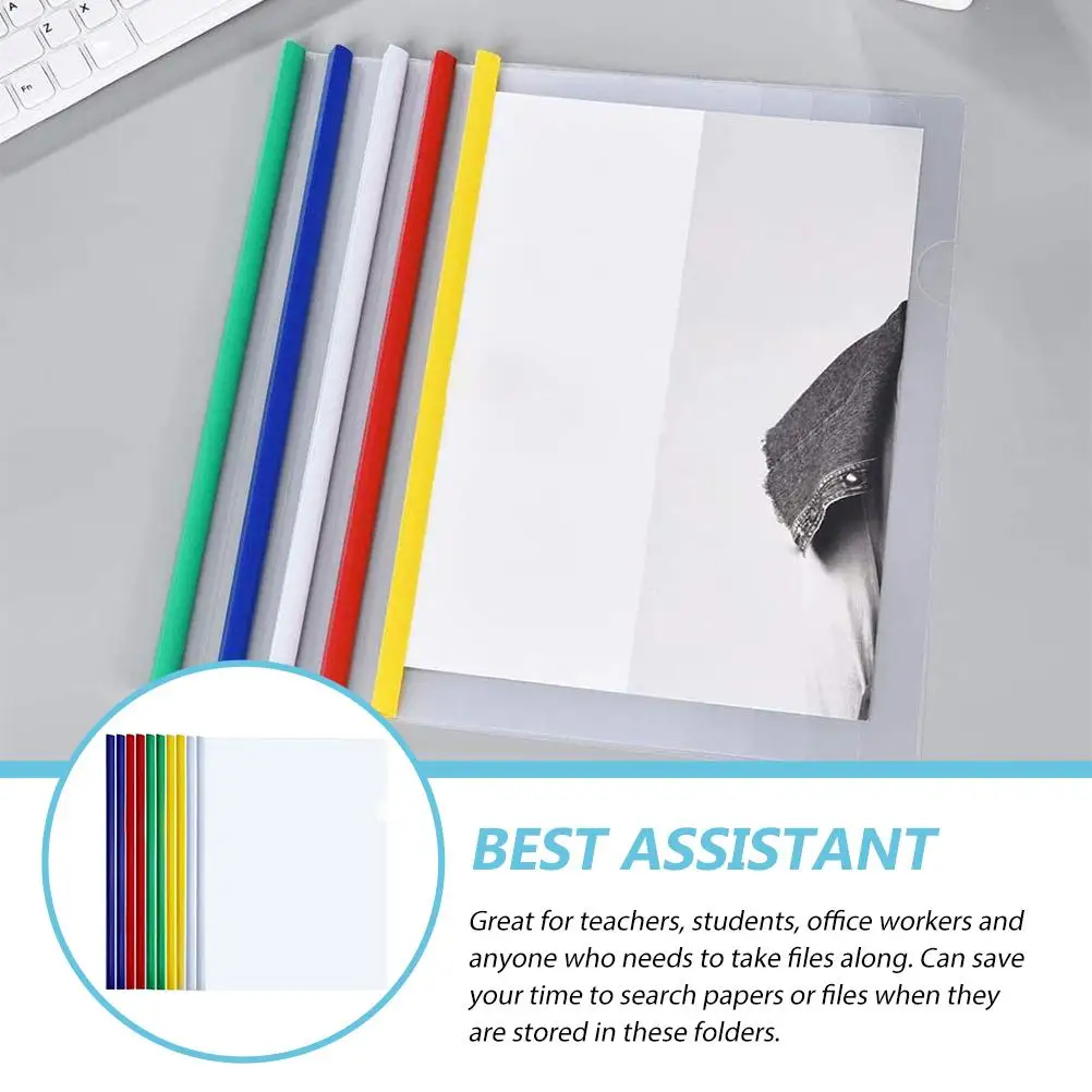 10 Pcs Bar Folder File Pull Rod Folders Paper Holder Report Cover with Sliding Office