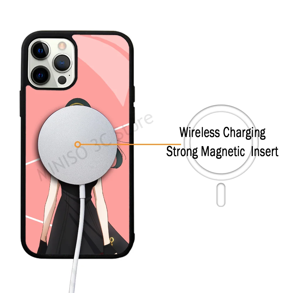 Kawaii Anya SPY X FAMILY Anime Phone Case Strong Magnetic For IPhone 15 14 13 Pro Max 11 12 Mini For Magsafe