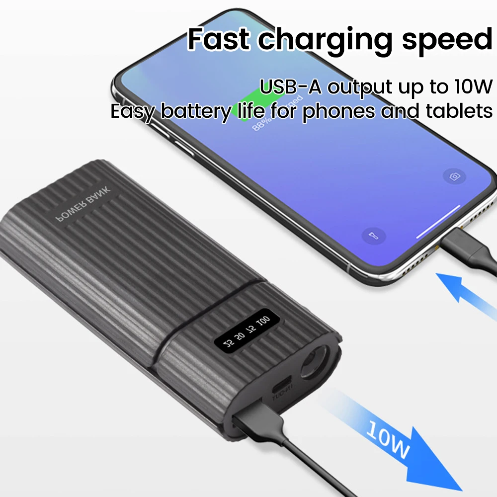 18650 21700 DIY Power Bank Box No Soldering PD Multi-protocol Fast Charging 18650 21700 USB Power Bank Box Excluding Battery