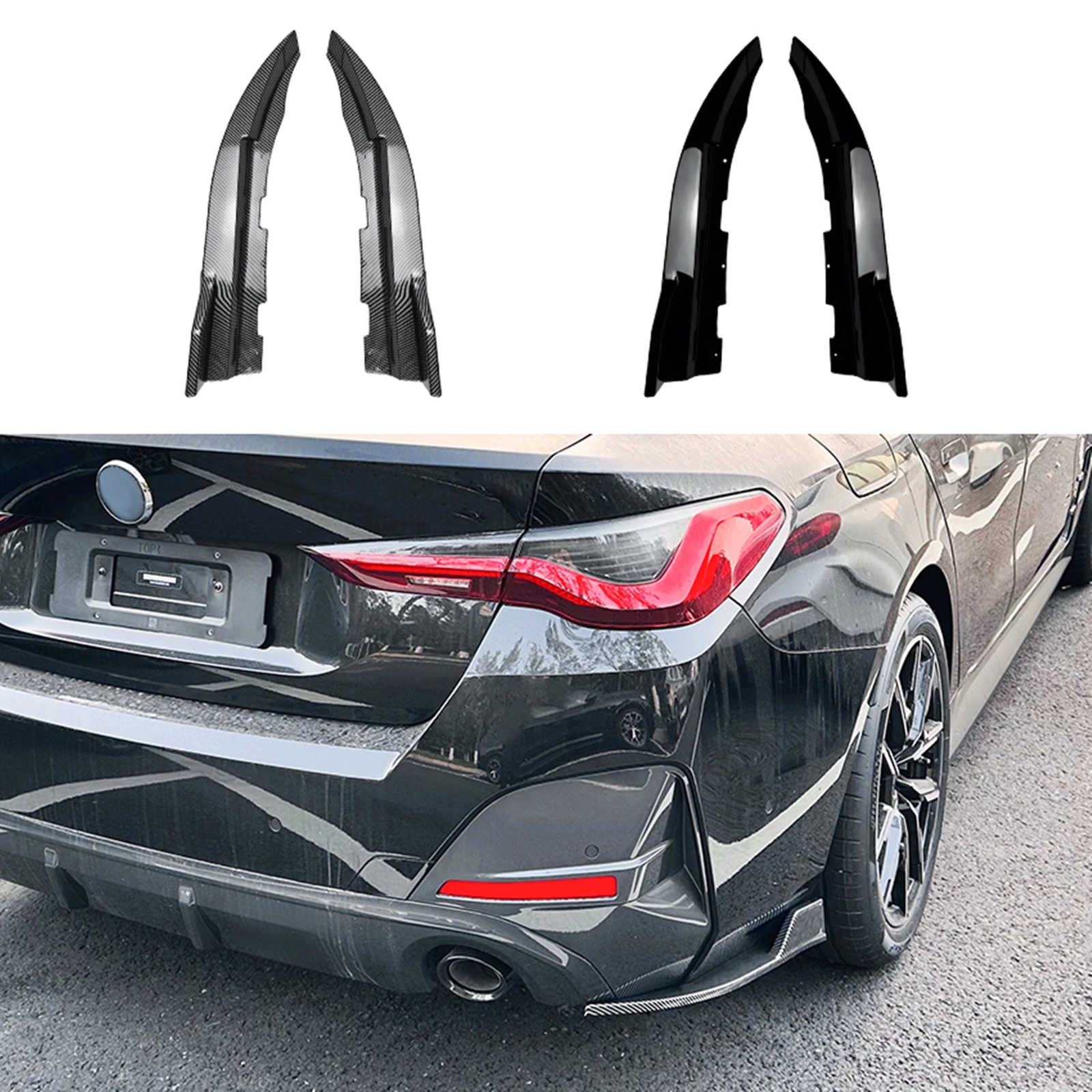 

Rear Bumper Side Spoiler Cover Lip For BMW 4 Series 425i 430i G22 G23 G24 G26 M Sport 2020-2024 Boot Lower Corner Angle Splitter