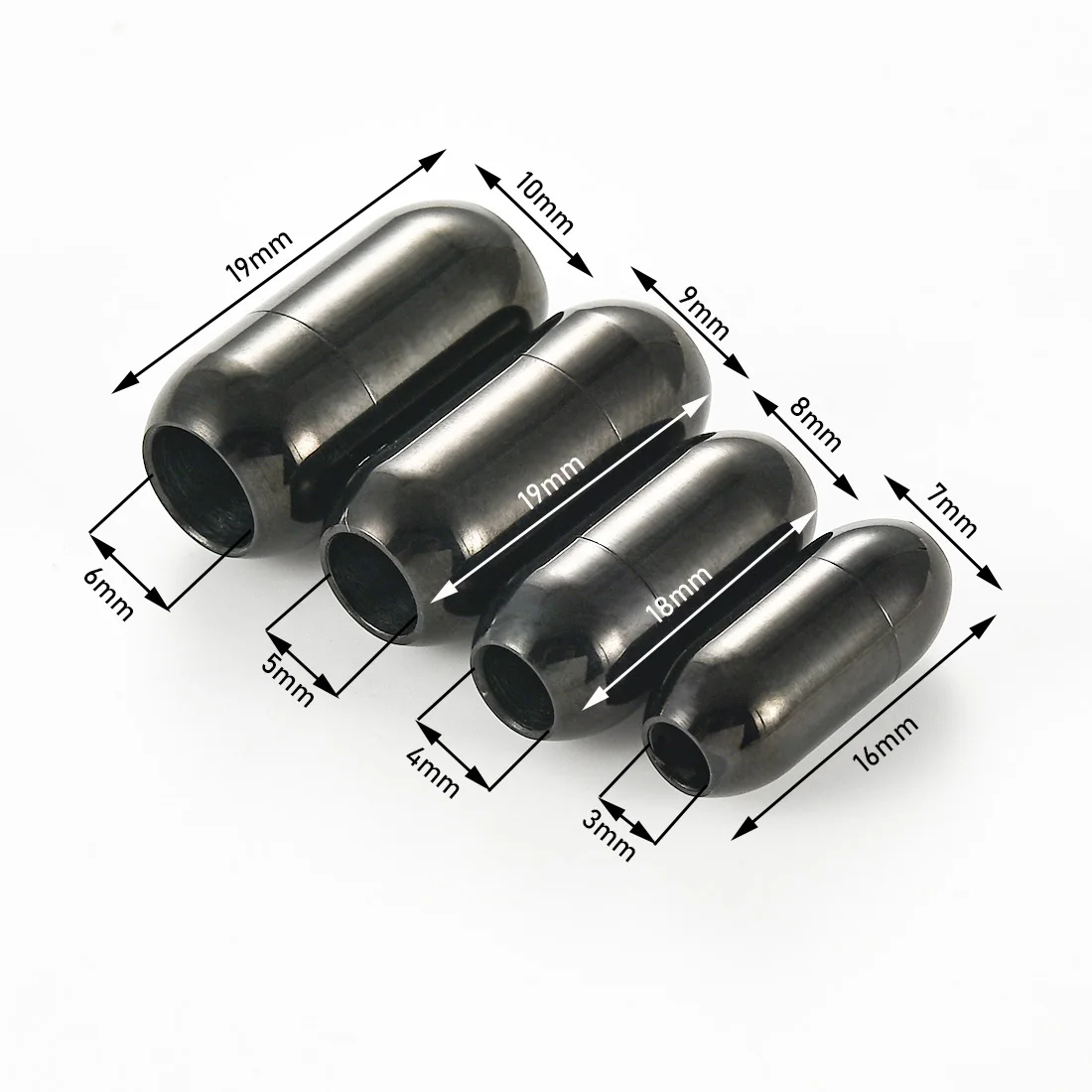 Stainless Steel Magnetic Clasps 3/4/5/6MM Leather Cord Barrel Bracelet Buckle For DIY Connectors Jewelry Making Supplies Crafts