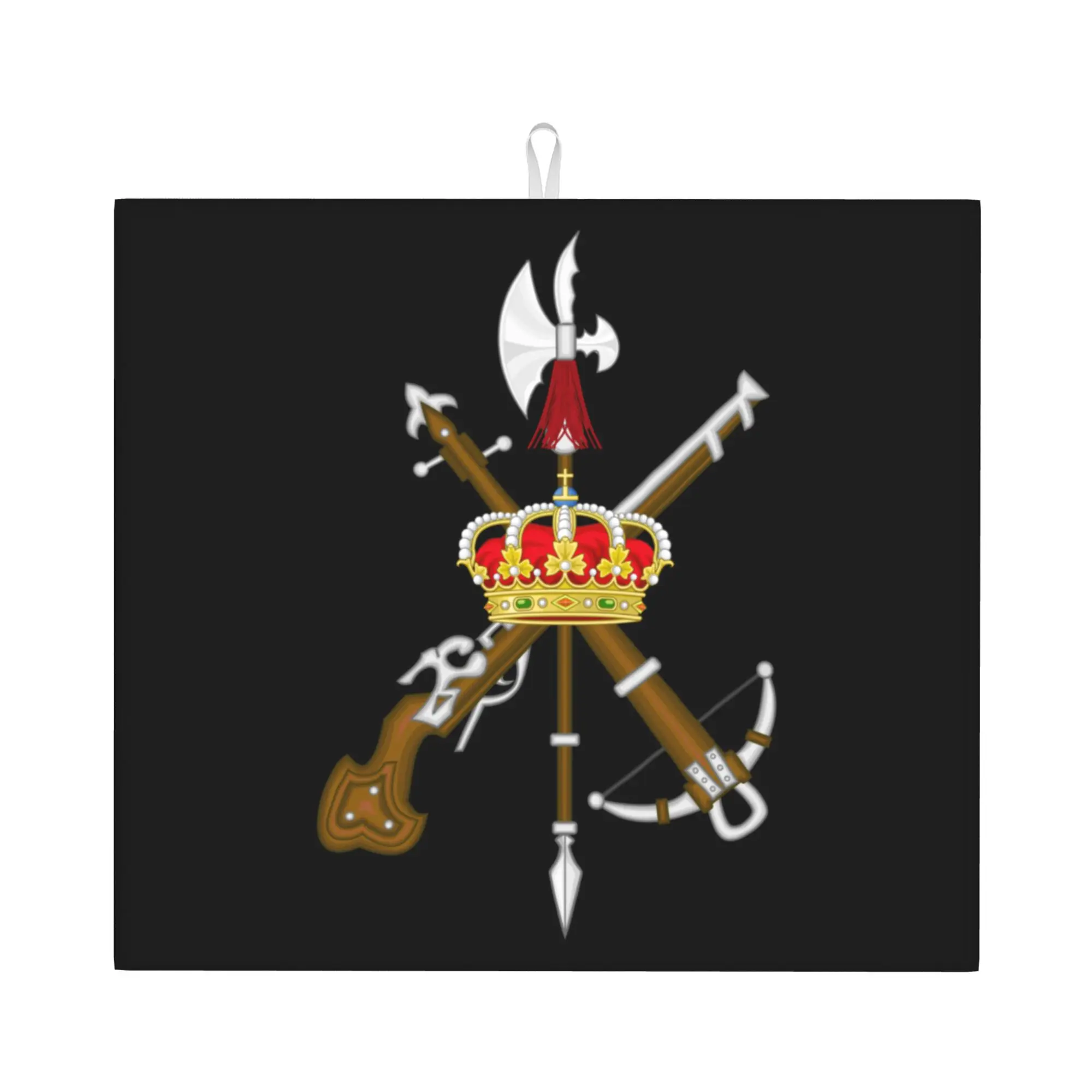 Drying Mat For Kitchen Spanish Legion Water Absorbent Waterproof Spain Coat of Arms On Slip Kitchen Counter Protector Mat