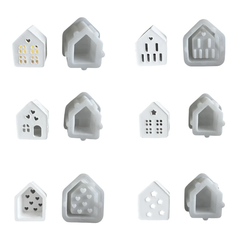 

Elegant Building Silicone Mold for Gypsum Tealight House Decoration Dropship