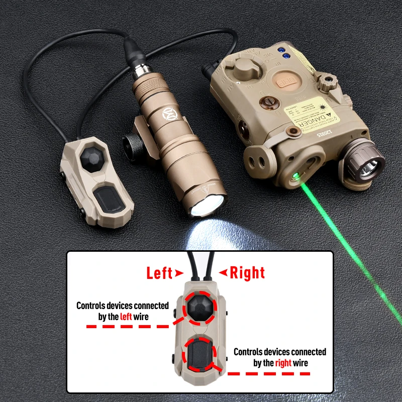 UNIT AXON SWITCHES Tactical Dual Pressure Switch For Surefir M300 M600 Airsoft weapon Flashlight PEQ NGAL Remote BUTTON SF Crane