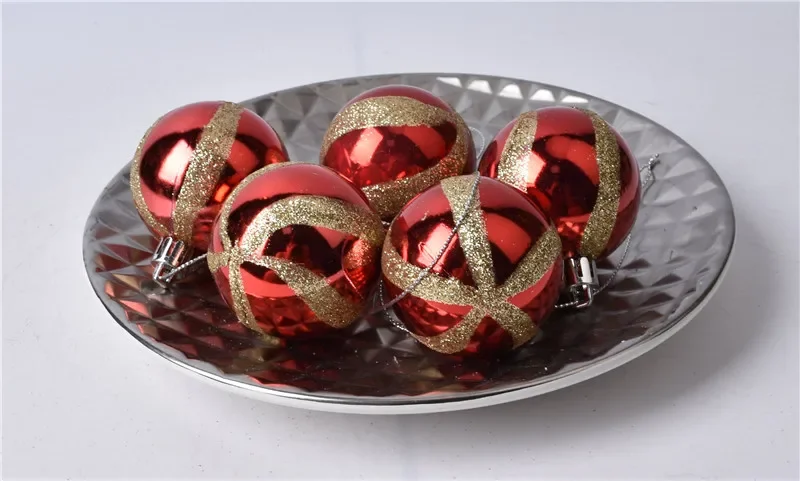 Christmas tree decoration pendant 5CM gold red painted Christmas ball electroplating ball pendant