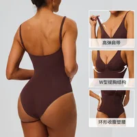 Seamless bodysuit with strong compression molding abdominal compression underwear straps zipper one-piece shapewear Yoga sets - Image 3