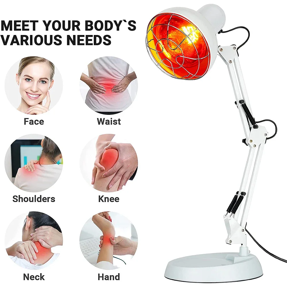 Near Infrared Light Therapy ,100W Red Near Infrared Heat Lamp For Neck, Muscle, Joint, Back Pain Relief, Blood Circulation