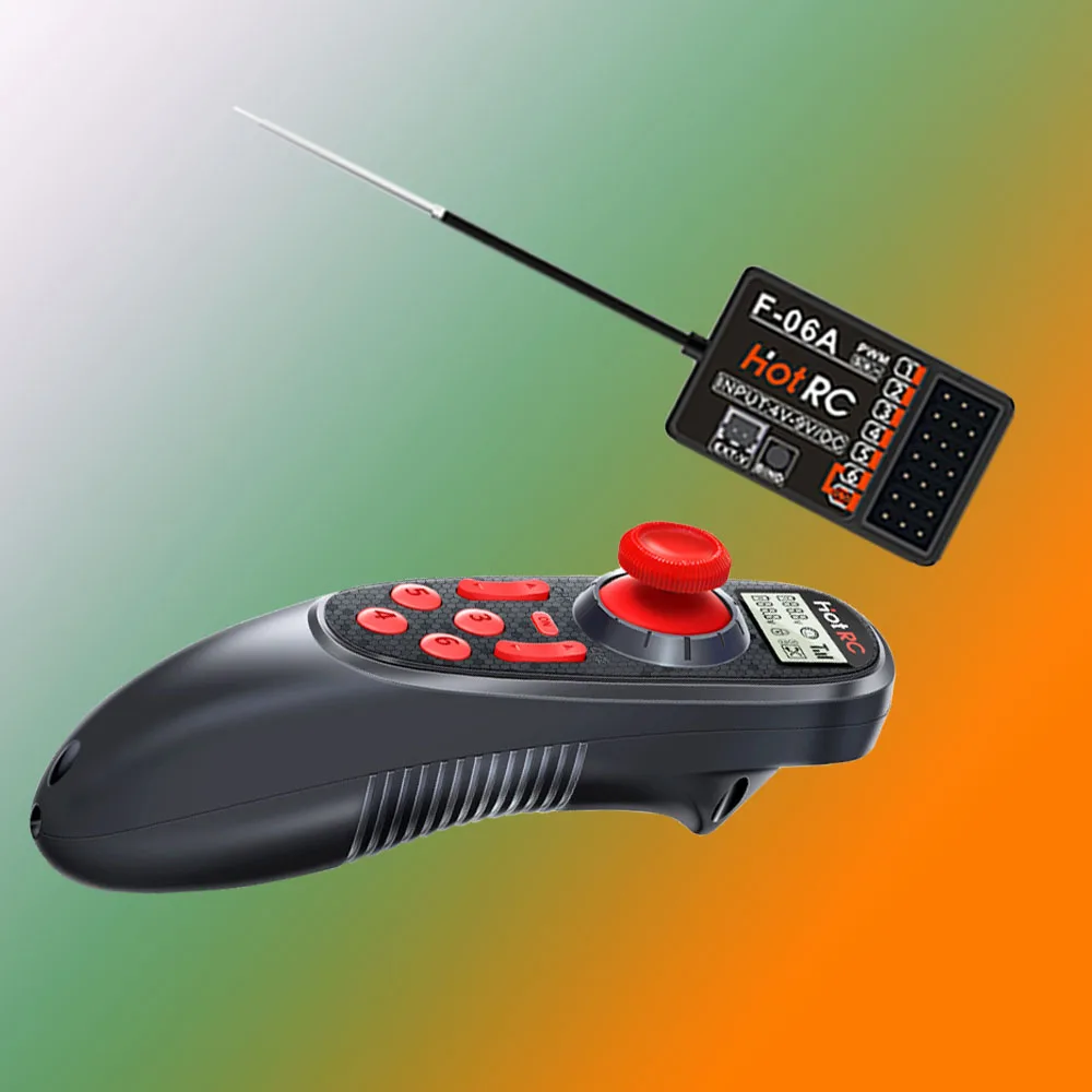 HOTRC DS-600 6CH 2.4GHz Radio System Transmitter Remote Controller with  F-06A Channel Receiver for RC Boat