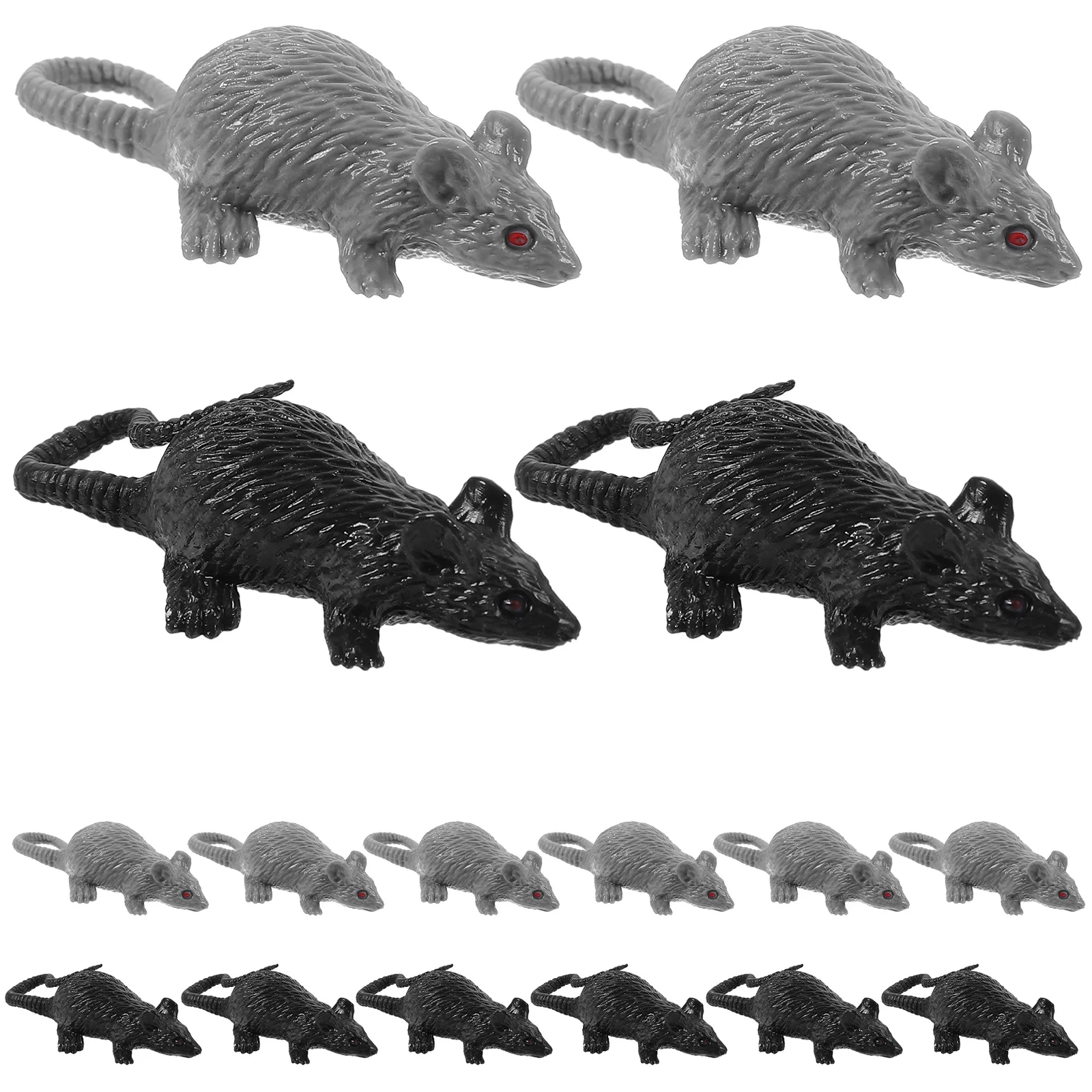 20 PCS Trick-or-treaters Scare Fake Rat Simulation Small Mouse Toy Props Lifelike Model Halloween Scary Prank